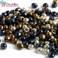 olingart 4mm 45glot metal mixed multicolor glass seed beads spacer diy women earrings bracelet choker necklace jewelry making