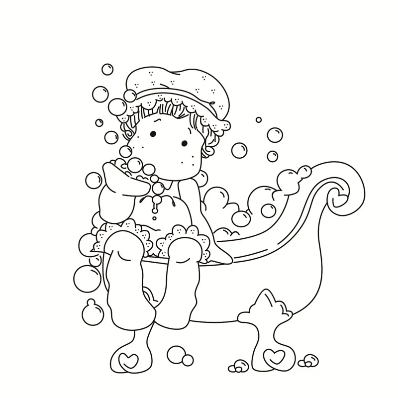 Прозрачный силиконовый штамп с узором для купающей девушки/печать скрапбукинга