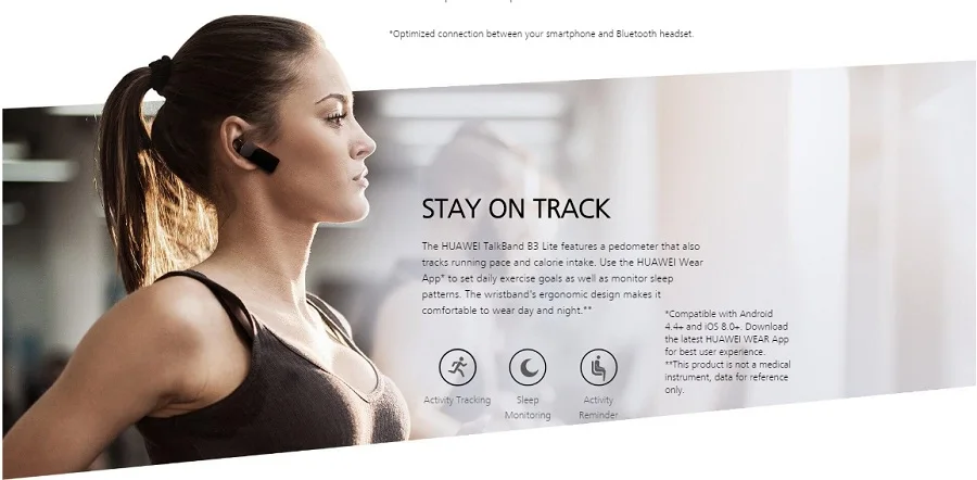 Huawei Talkband B3 Lite mart браслет Bluetooth гарнитура ответ/конец вызова Запуск ходьбы сон Авто трек будильник Сообщение