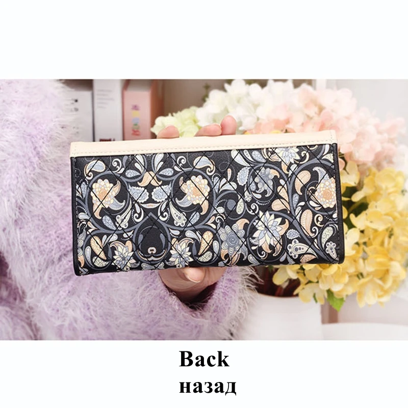 Кошелек с принтом от известного бренда женский кожаный кошелек Женский