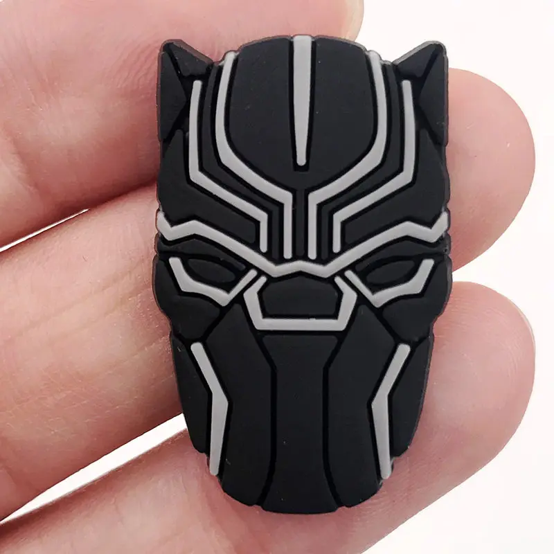 3 шт Аниме Черная пантера силиконовые аксессуары плоская задняя часть DIY гаджеты