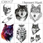 Переводные тату-наклейки с черепом хаски и черной собакой, маленькие призраки, тату-наклейки для боди-арта, живопись, тату, временные искусственные татуировки на заказ, волк