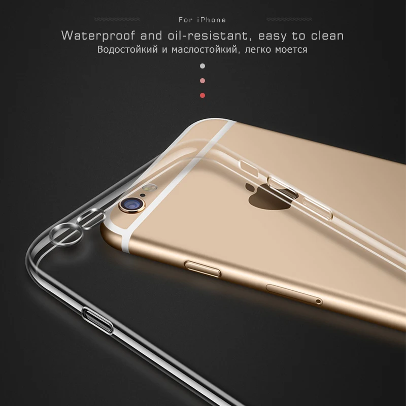 Прозрачный Силикон ТПЭ чехол для iPhone X XS Max XR 8 7 6 S Plus 5 5S SE 4 4S ультра тонкий iphone Coque |