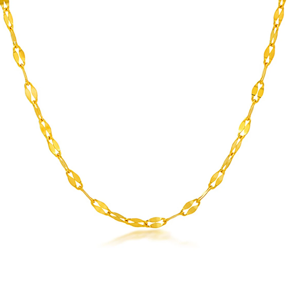 RINYIN изысканные ювелирные изделия подлинное 18K желтое золото ожерелье чистый AU750