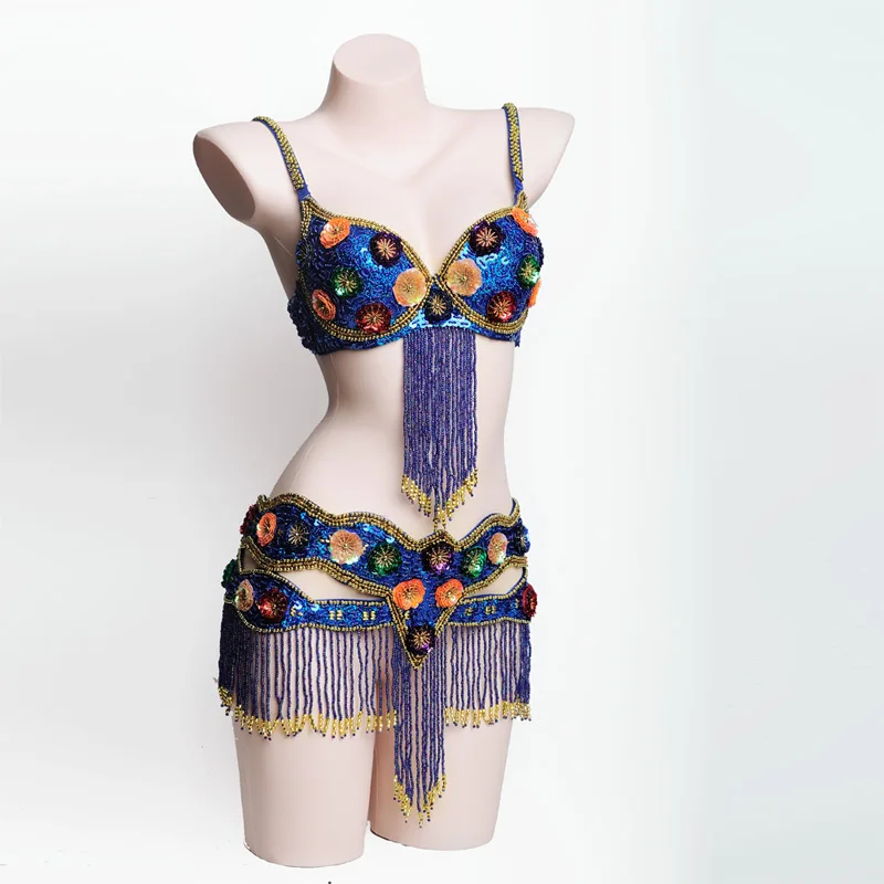 Женский комплект из бюстгальтера и ремня для танца живота|belly dance set|belly dancing clothesdance