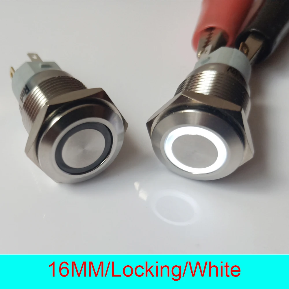 50 шт. водонепроницаемые металлические кнопочные переключатели 16 мм |