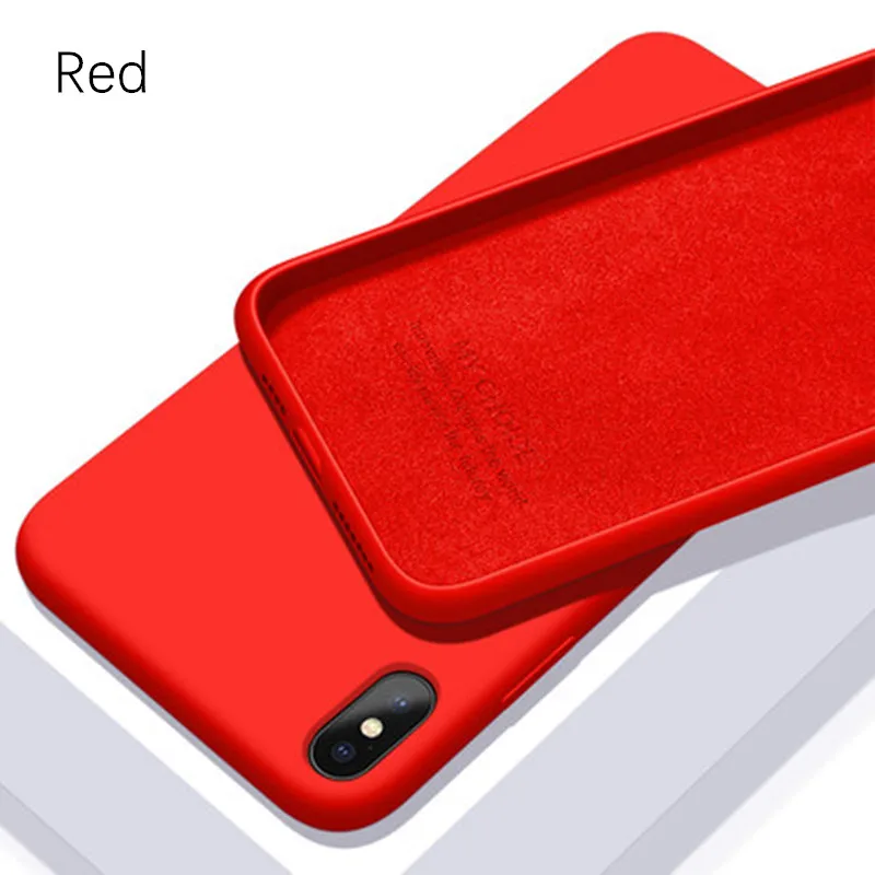 Red Жидкий стильный мягкий силиконовый чехол для телефона для Xiaomi mi 8 lite 9 SE mi 6 6X A2 mi x 2 2s 3 - Цвет: Red