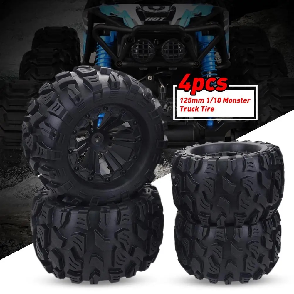 

4 шт. 125 мм 1/10 шина для монстр-ТРАКА и шестигранное колесо 12 мм для Traxxas Tamiya Kyosho HPI HSP Savage XS TM Flux LRP