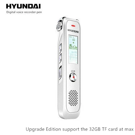 Серебристый Hyundai 4058 Портативный Профессиональный цифровой диктофон с голосовой активацией ручка диктофон поддерживает USB u-диск MP3 музыкальный плеер Walkman - Цвет: Серебристый