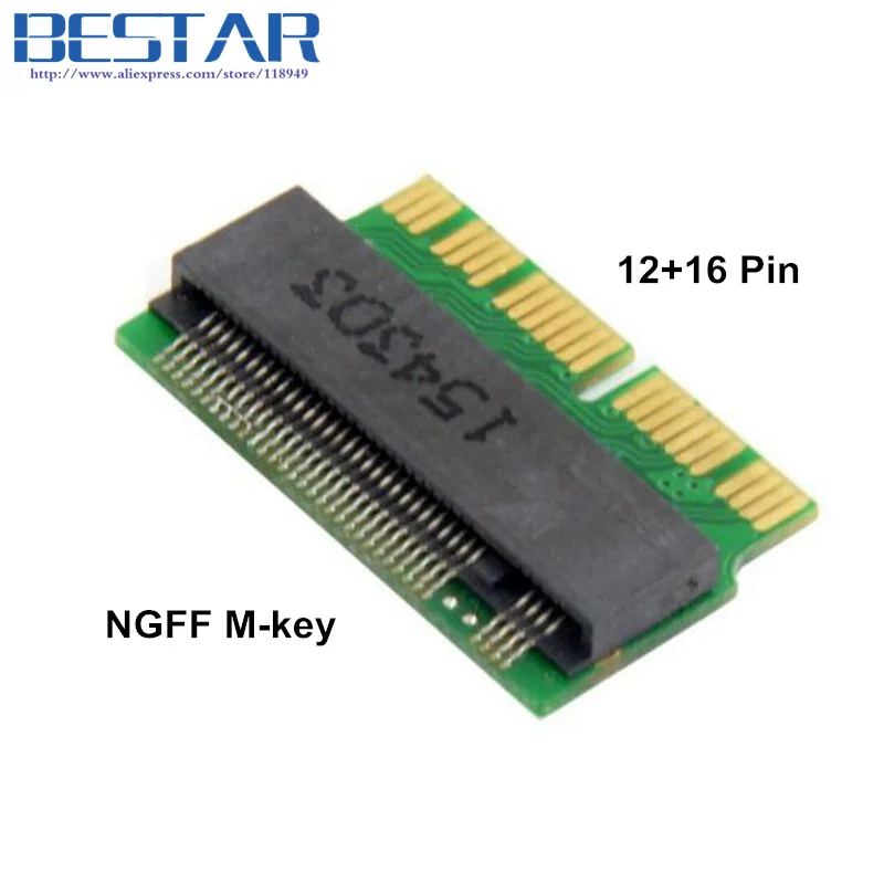 

For 12+16pin 2014 2015 Macbook to M.2 NGFF M-Key AHCI SSD adapter Convert Card