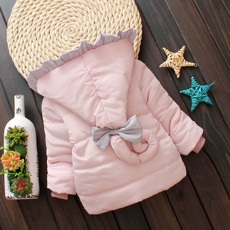 Winter Children Thick jacket for Girls Baby Cute Hooded Fleece coat Kids Down &amp Parkas 12 months - 3 year olds | Детская одежда и
