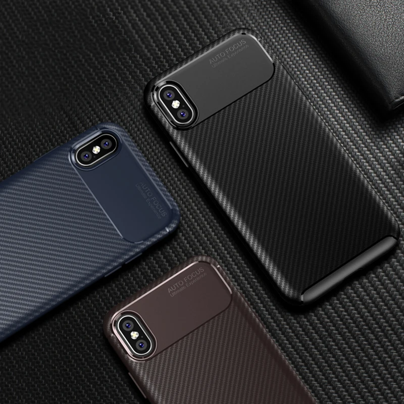 AKBKTII для iPhone XS Max защитный чехол против падения из углеродного волокна Матовый