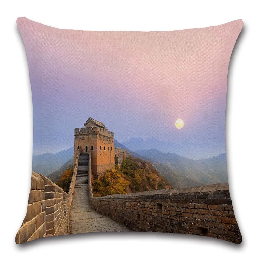 World famous scenery Great Wall of China photos pillow case Cushion Cover decoration for home sofa chair seat friend kids gift | Дом и сад