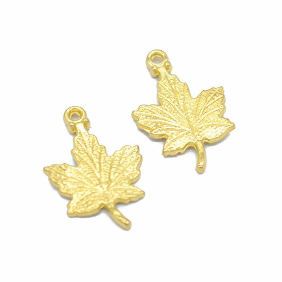 gold REGELIN 23*15 мм 50 шт./лот золото/серебро/розовое золото/kc золото цвет кленовый лист подвески небольшой металлический лист DIY ювелирных изделий Аксессуары - Окраска металла: gold