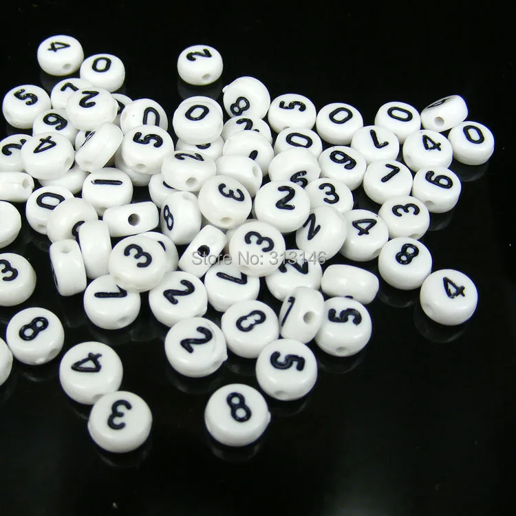Bulk Wholesale 200pcs Arabic Numerals DIY Loose Spacer Numbers Beads for Handmade Beading Bracelet Necklace Jewelry Making Craft | Украшения