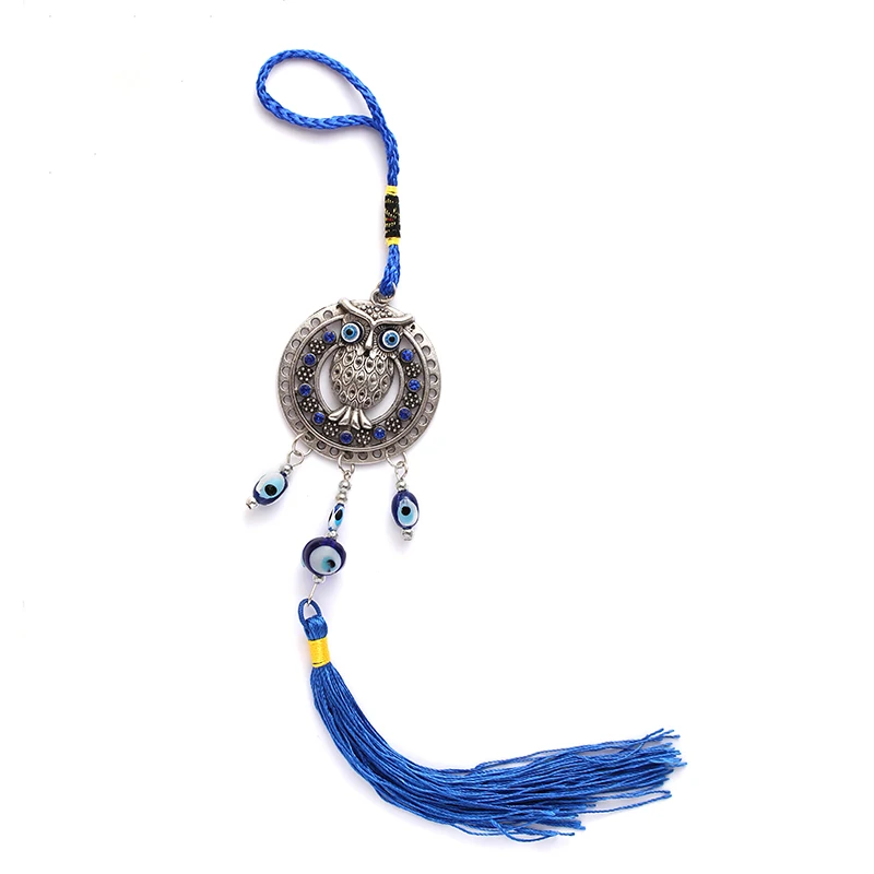 1 шт. EVIL EYE Fashion Blue Eye сплав сова Подвески Брелок и автомобильный подвесной
