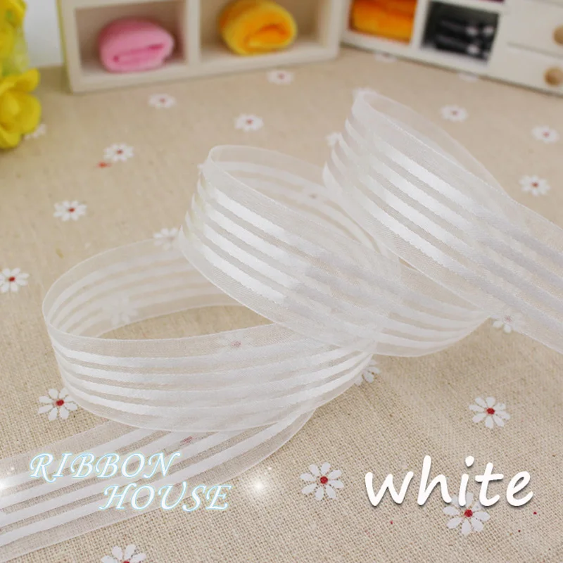 1 ''(25 мм) белая полоса подарочная упаковка ленты высококачественные