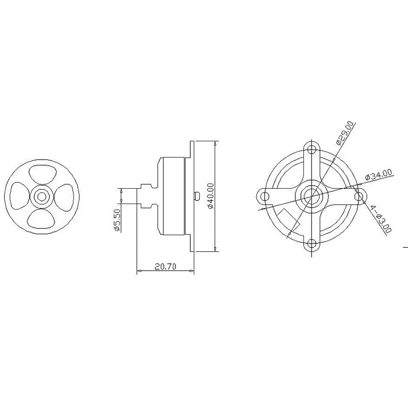 QX motor серия QA2205 kv1400 1800 внешний бесщеточный двигатель F3P с фиксированным