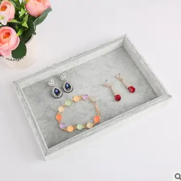 23x14.5x3cm small Шкатулка для ювелирных изделий, органайзер для хранения серых сережек, колец, браслетов, ожерелий, брошек, шкатулка, свадебное украшение - Цвет: 23x14.5x3cm small