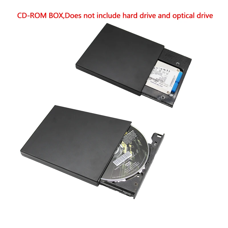 9,5 мм USB 2,0 SATA Внешний привод DVD CD DVD-Rom Чехол Коробка привода для ноутбука внешний портативный жесткий диск HDD корпус