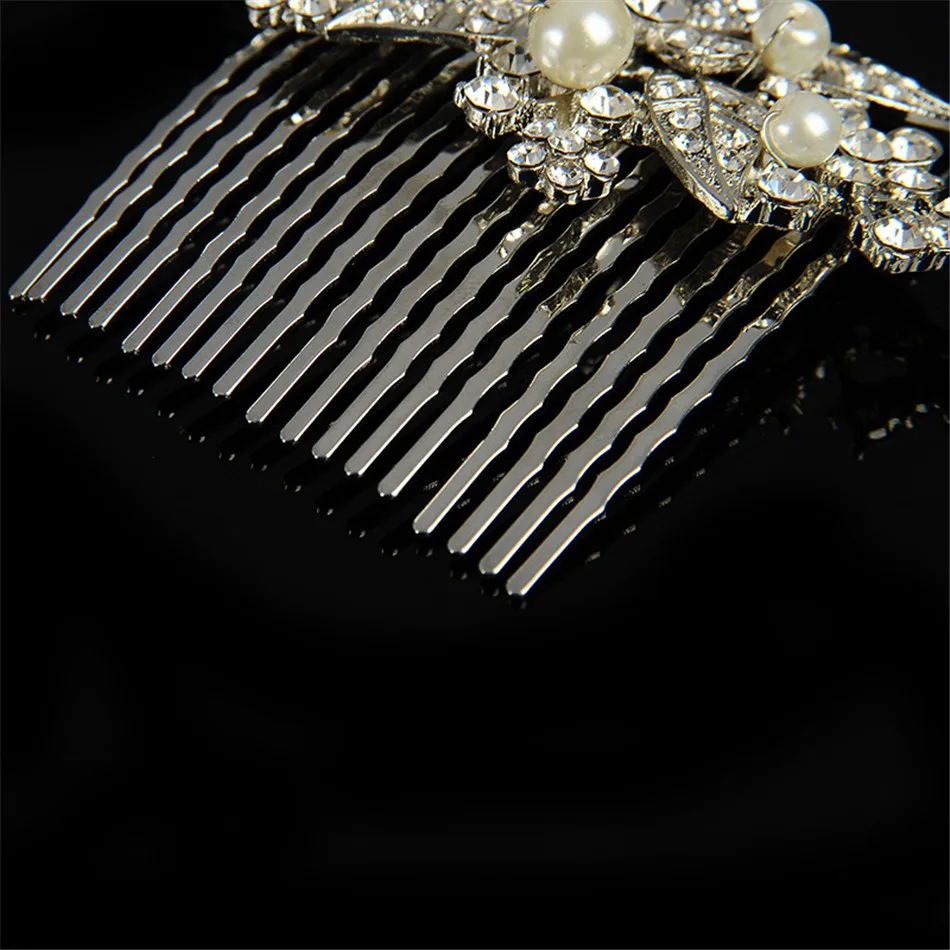 Красивая Великолепная Имитация Перл Цветы Hairwear Ювелирные Изделия Австрийский