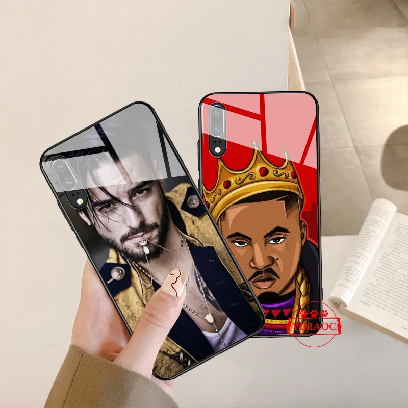 YIMAOC Bunny Maluma Ozuna POP Rapper Glass Case for Huawei P10 lite P20 Pro P30 P Smart honor 7A 8X 9 10 Y6 Mate 20 |