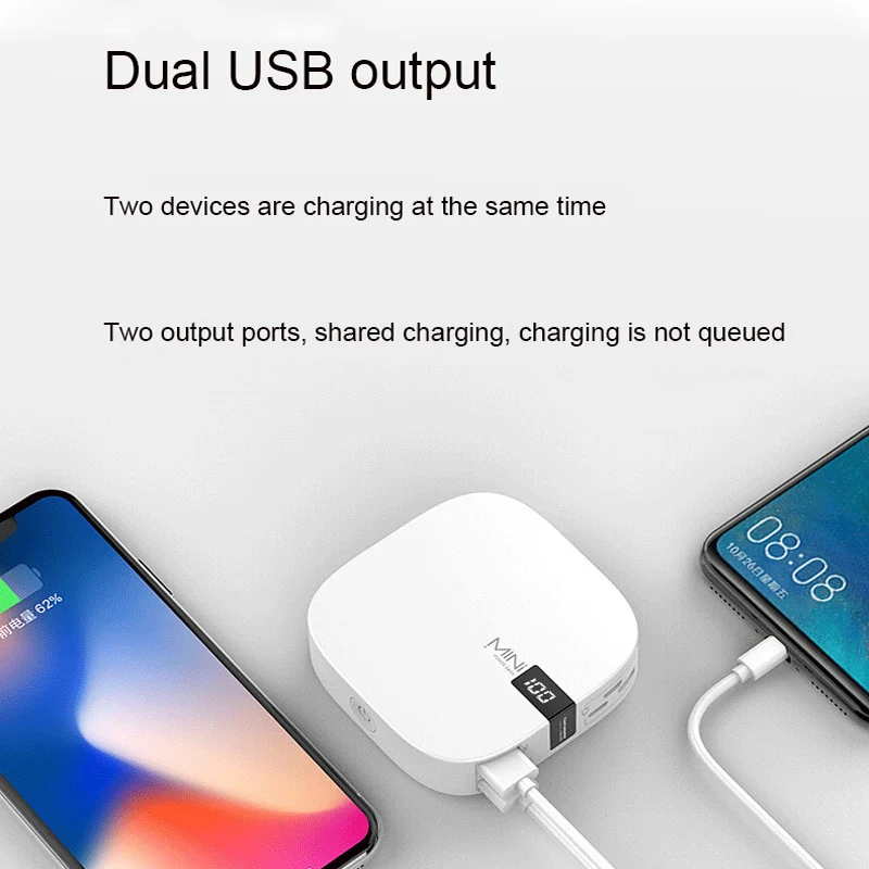 10000 мАч портативное зарядное устройство Мини двойной USB мобильный телефон