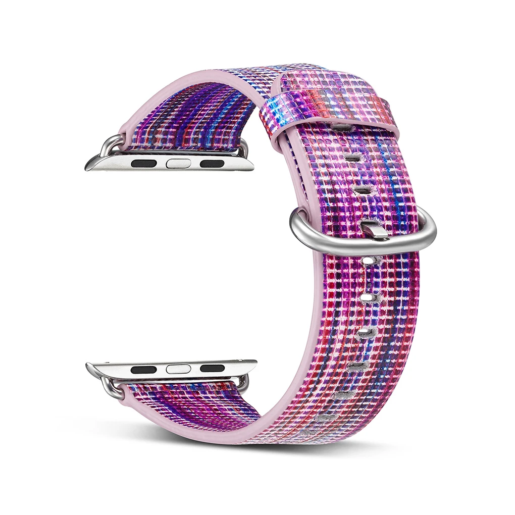 Замена для iWatch1/2/3/4 Кожаный браслет Пресс зерна наручные Замена ремешка аксессуары