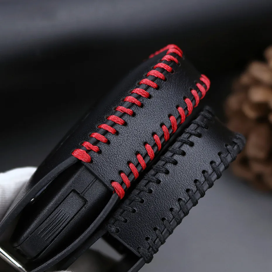 

Leather Car Key Case Cover For Ford Focus RS Fiesta Mondeo Kuga B-Max Grand C-MAX S-MAX Galaxy Protection Key Skin Bag Only Case