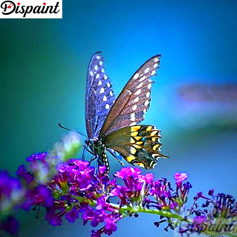 

Dispaint Full Square/Round Drill 5D DIY Diamond Painting "Flower butterfly" 3D Embroidery Cross Stitch 5D Home Decor A12115