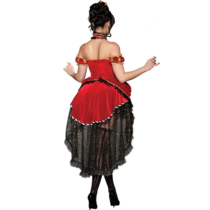 Красный и черный Карнавальный костюм для Хэллоуина костюмы женщин сексуальная