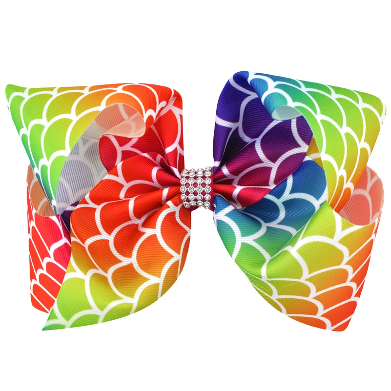 Зажим для волос 8 дюймовый крупный украшение с лентой в рубчик изысканный зажим