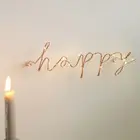 Проволочные буквы для украшения интерьера, 1 шт., настенный знак, подарок, любовь, счастливая кухня, гостиная, декоративные буквы и цифры, 6 стилей