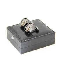 black leather cufflinks box 10pclot high quality imitation alligator skin cuff box jewelry carrying caseexcluding cufflinks