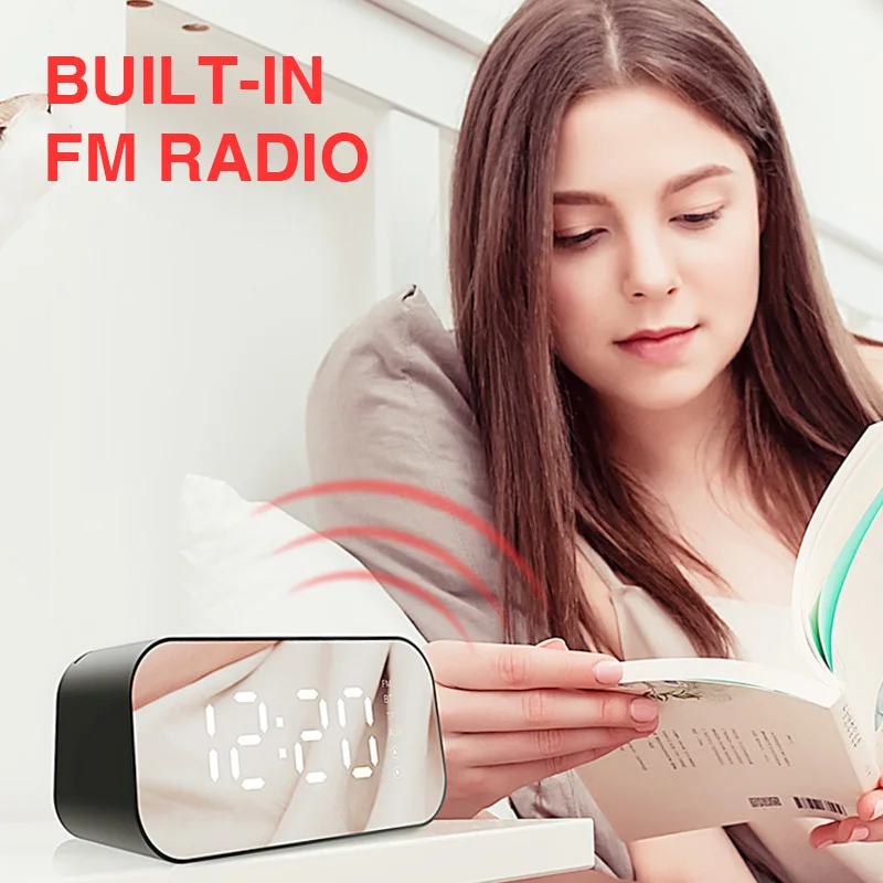 HAVIT Portable Bluetooth Speaker Alarm Clock Wireless LED Display Temperature With FM Radio Support Aux TF USB Music Player M3 |