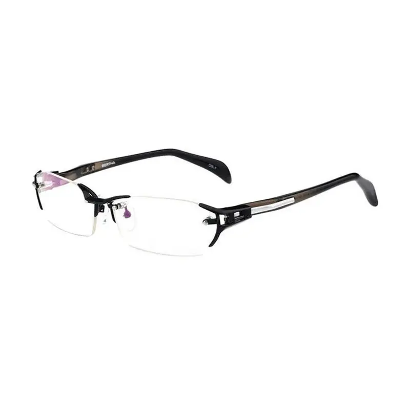 Винтажная полуободковая оправа MINCL/ 2017 из чистого титана для рецептурных очков