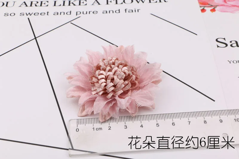 Handmde Chiffon Fabric Flowers 30pcs/Lot Girls Ornament Accessories Floral Button Patch Stickers Hair Jewelry Shoe Decor | Украшения и