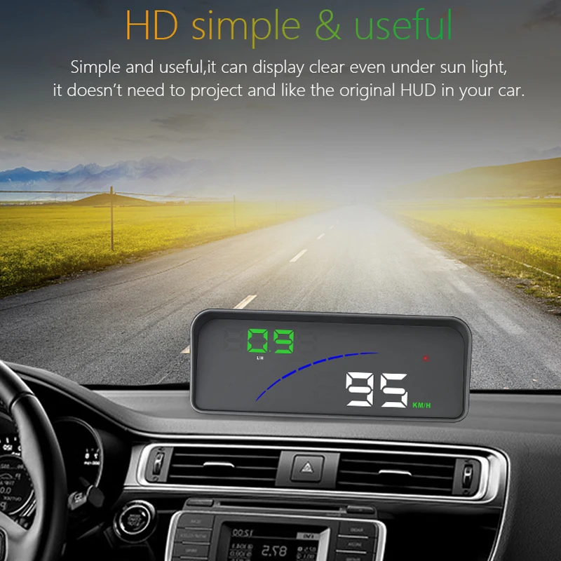 BigBigRoad автомобиля HUD Дисплей OBDII 2 Smart HD цифровой измеритель спидометр для лобового стекла проектор Напряжение превышение скорости Предупреждение