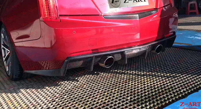 Z-ART углеродное волокно задний подбородка для BMW Кадиллак ЦТС диффузор 2008-2013