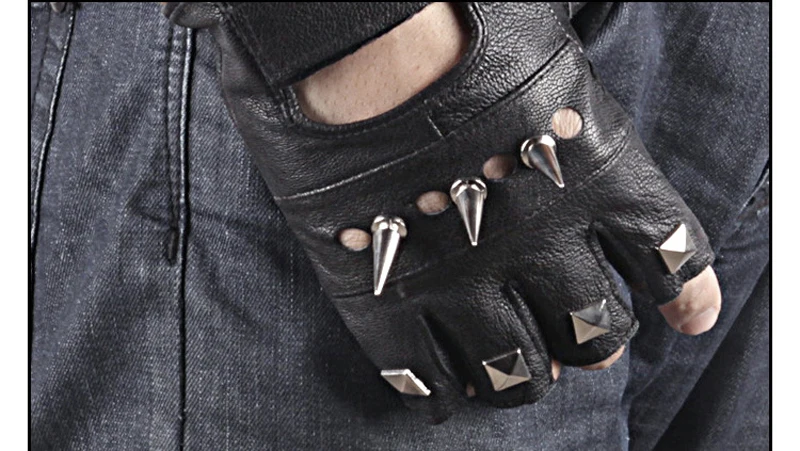 Женские и мужские полуперчатки из синтетической кожи с черепами панк