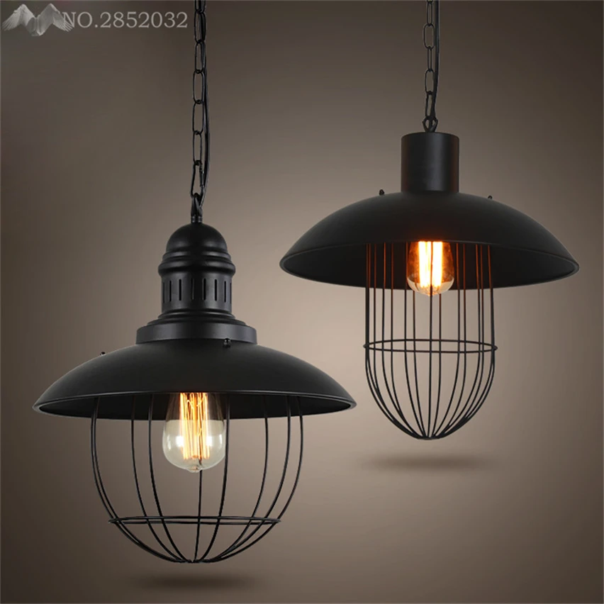 JW винтажный деревенский металлический подвесной светильник абажур Эдисона