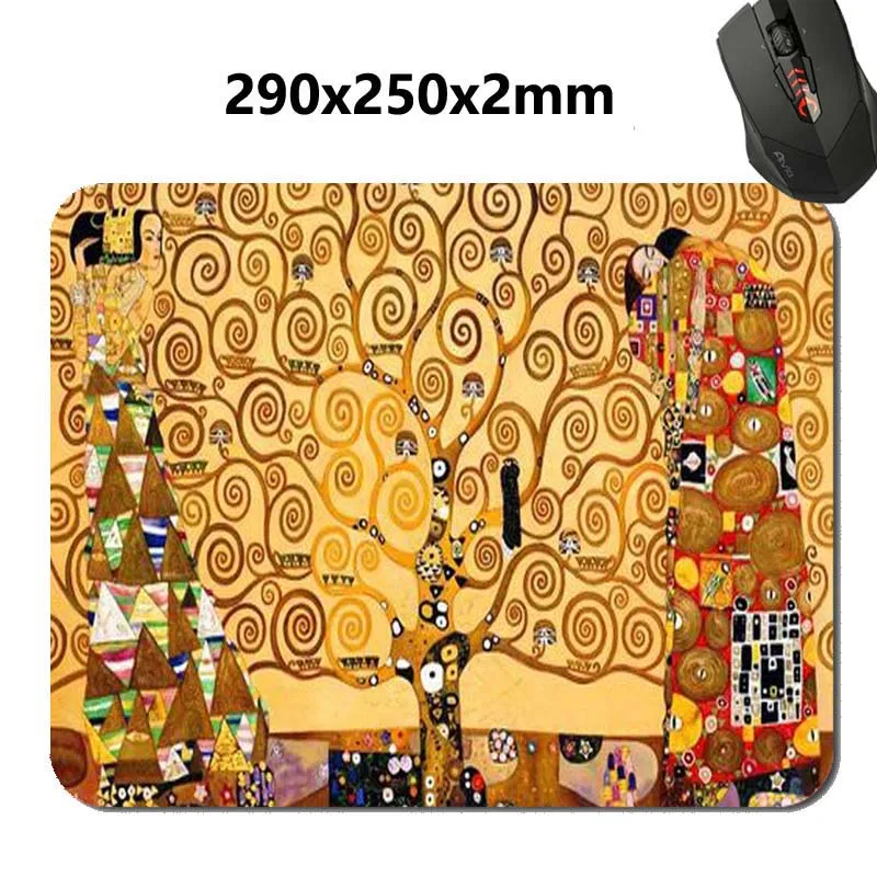 29x25cm Декоративный коврик для мыши художественный принт Климта Дерево жизни Нескользящий Резиновый коврик для мыши игровой коврик для мыши стильный, офисный аксессуар и - Цвет: 29x25cm