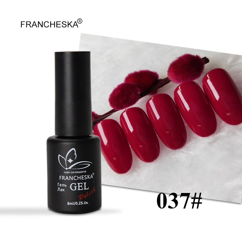 8ml Gel Polish 037 Francheska 15 мл грунтовка для ногтей основа гель для ногтей долговечный нет необходимости УФ светодиодный светильник Быстросохнущий на воздухе Гель-лак верхнее покрытие лак для ногтей - Цвет: 8ml Gel Polish 037