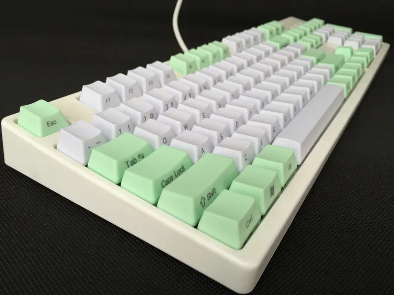 Крутая белая голубая Смешанная Толстая клавиатура PBT ANSI ISO макет 108 87 колпачки для