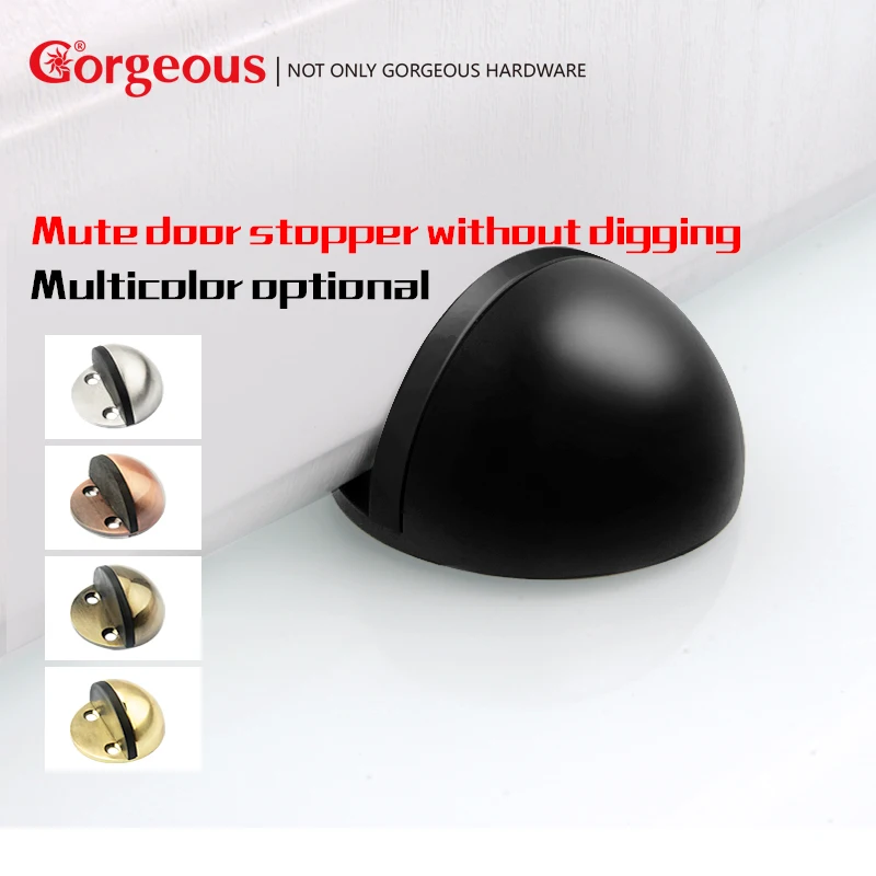 Gorgeous rubber door stopper double hole silicone floor bumper hardware accessories | Обустройство дома