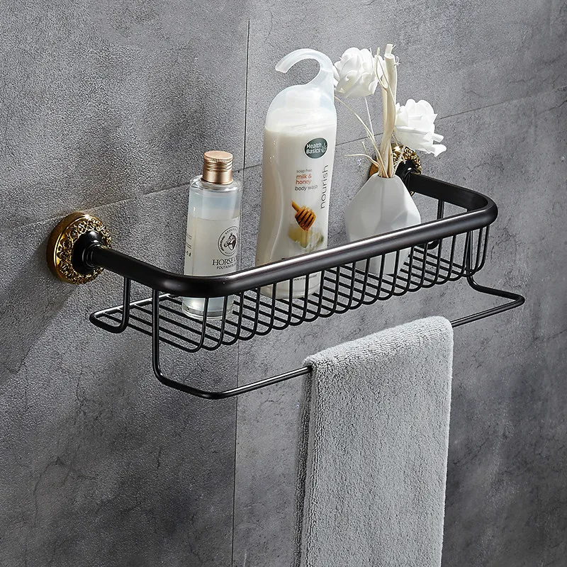 Медный набор оборудования для ванной комнаты черный золотой матовый