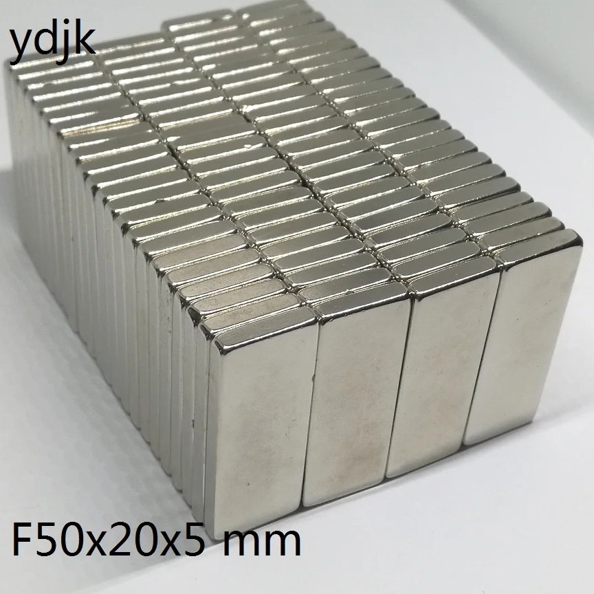 2 шт./лот N35 прямоугольный магнит 50x20x5 неодимовый 50*20*5 NdFeB 50 x 20 5|Магнитные