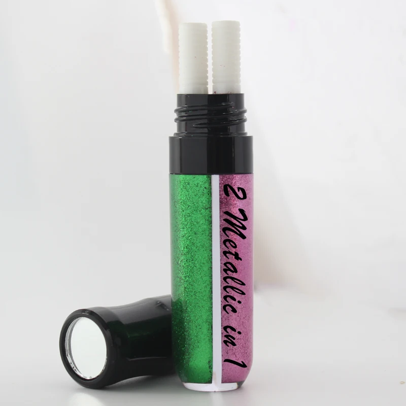 8008 один тубус двухцветный жемчужный блеск для губ водонепроницаемый