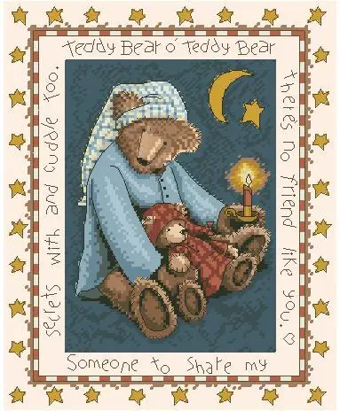 Высококачественный красивый и милый комплект для вышивки крестиком мишка тедди