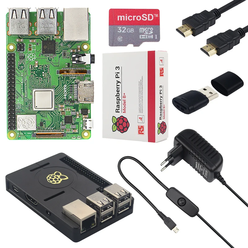 Оригинальный UK Raspberry Pi 3 Model B + Бортовой 2 4G & 5G Wi Fi Bluetooth 4 1 ГГц Quad core 64 разрядный